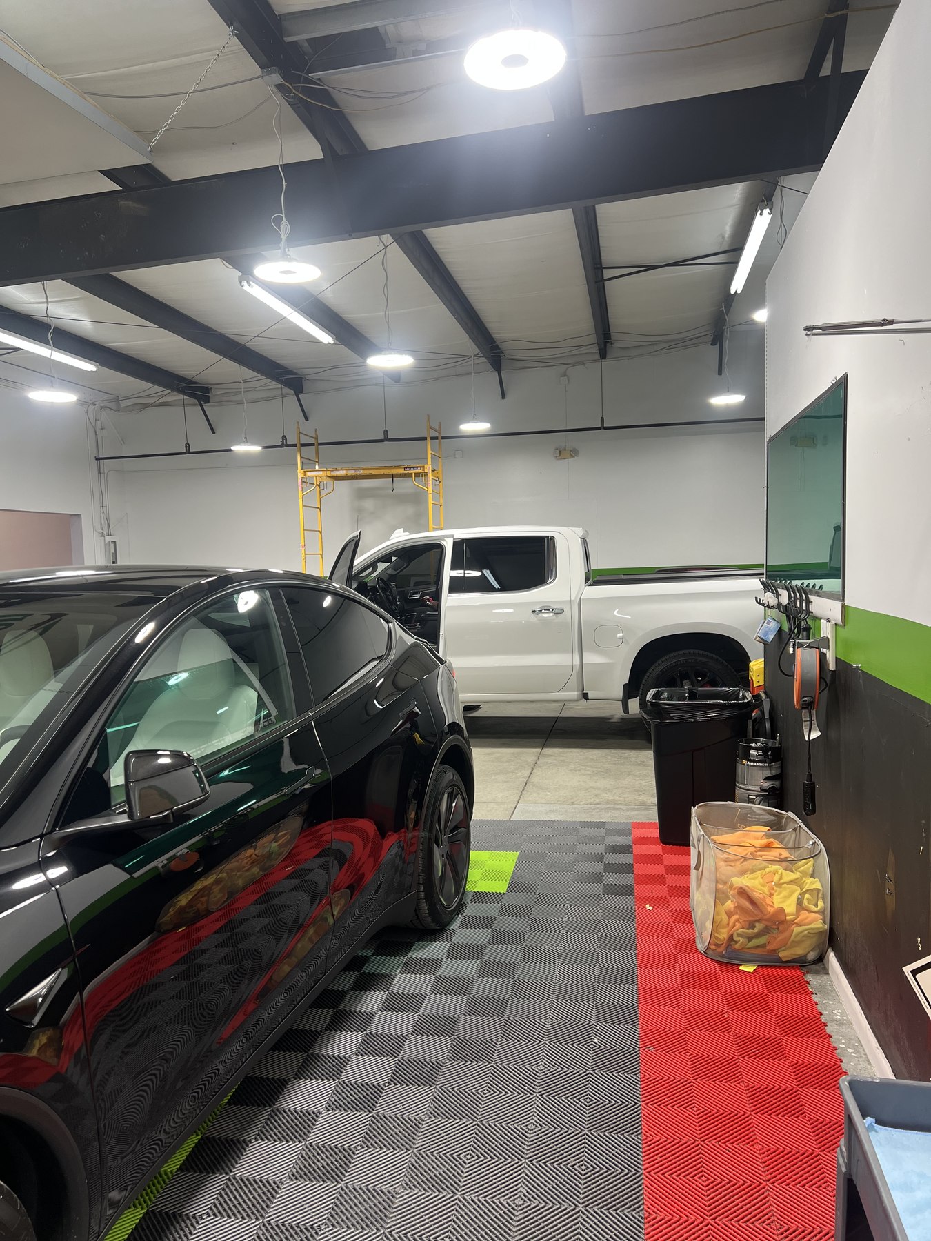 Black Lucid sedan before automotive window tint installation
