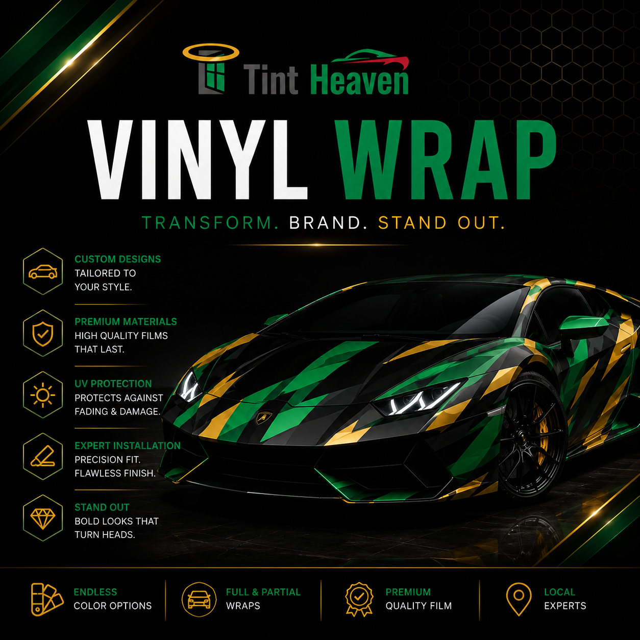 Tint Heaven custom vinyl wrap service benefits